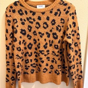 Old Navy Women's Animal Print Sweater - Tan and Black
